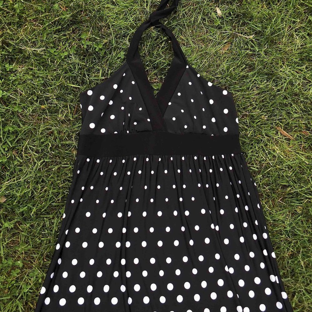 Graduated Polka Dot Summer Halter Dress